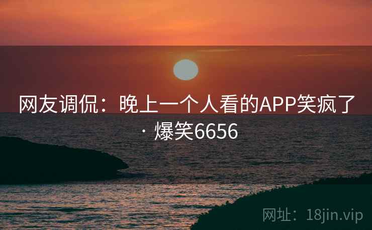网友调侃：晚上一个人看的APP笑疯了 · 爆笑6656